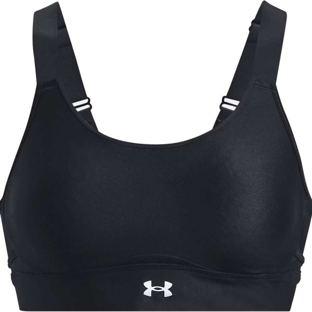 NWOT Under Armour Womens High Support Bra Solid Black with Logo Fitted size 32DD
